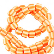 Polymer tube Perlen 6mm - Orange-white